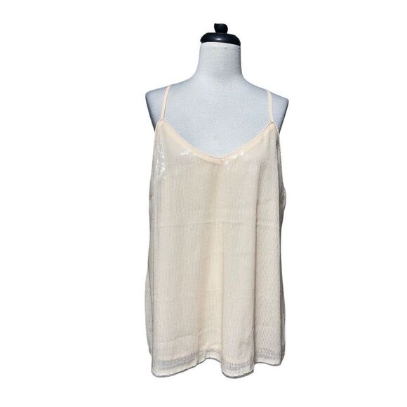 Grace Karin NWT XL Nude Tone Strappy Sequin Blouse - Picture 1 of 5